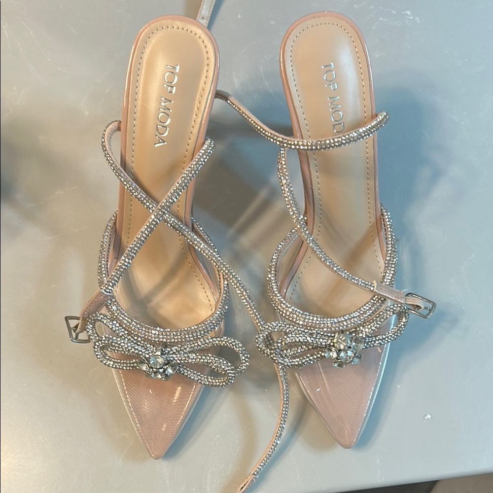TOP Moda Pink Strappy Heels for Special Occasions